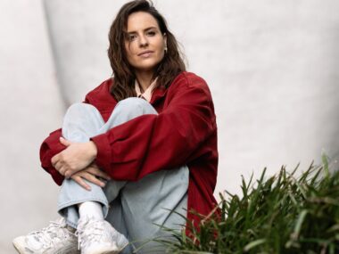 Australian Olympic breaking athlete Rachael 'Raygun' Gunn poses during a portrait session in the Sydney central business district on April 17, 2024 in Sydney, Australia. Gunn is representing Australia as a B-Girl after qualifying for the 2024 Paris Summer Olympic Games in Women's Breaking on it's Olympic debut.