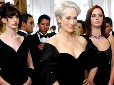 Meryl Streep, Anne Hathaway and Emily Blunt in iconic fashion workplace comedy The Devil Wears Prada