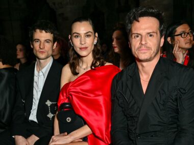 alexa chung and andrew scott at london fashion week