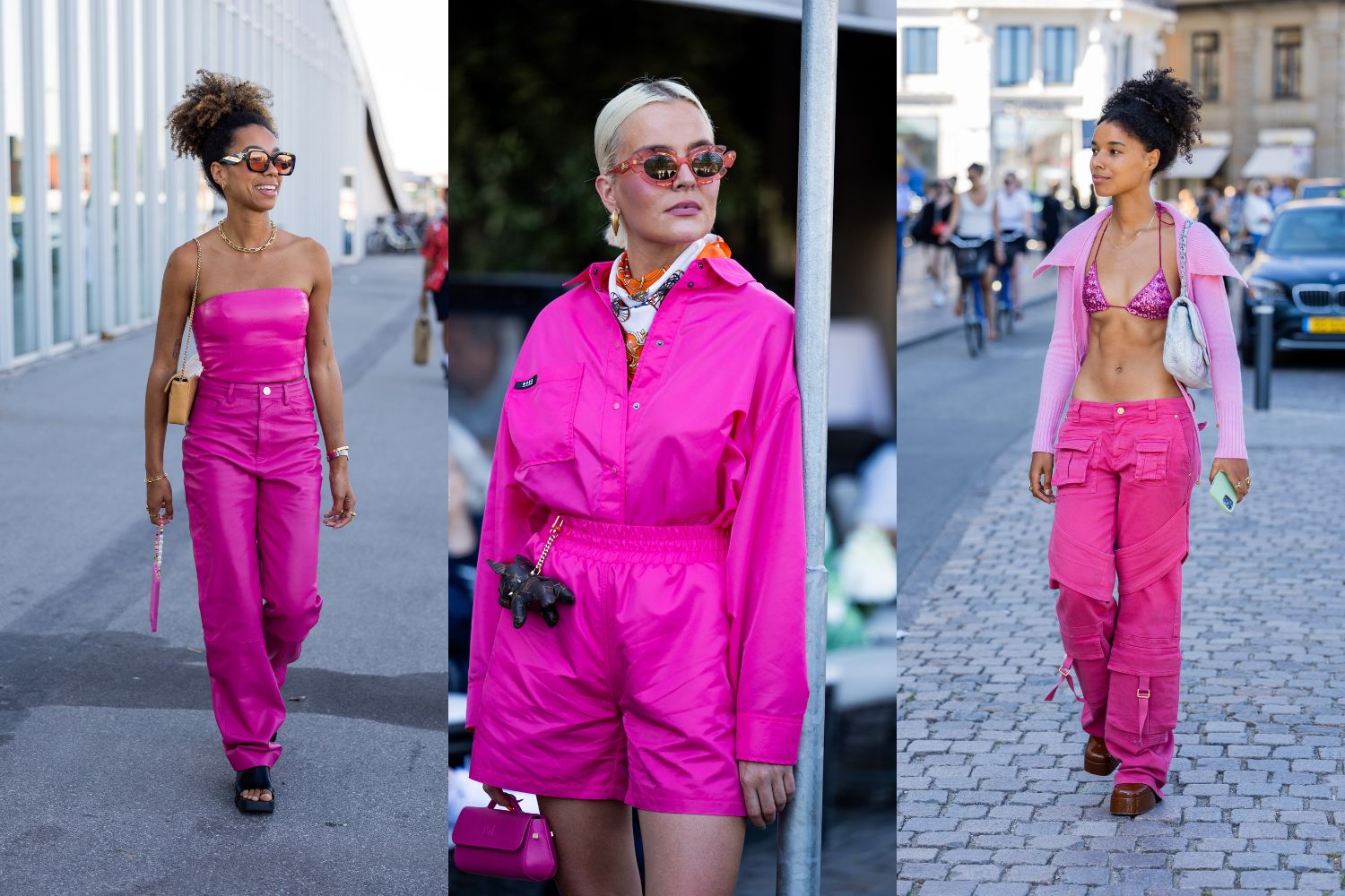 copenhagen fashion week street style barbiecore