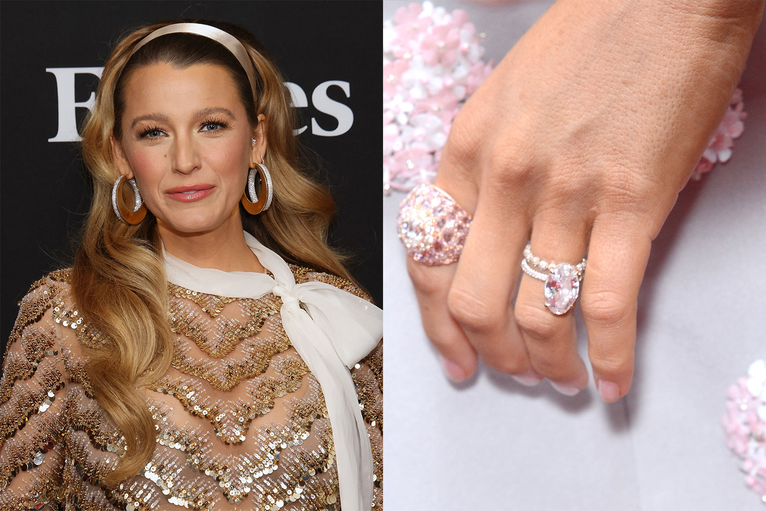 Blake Lively pink diamond engagement ring