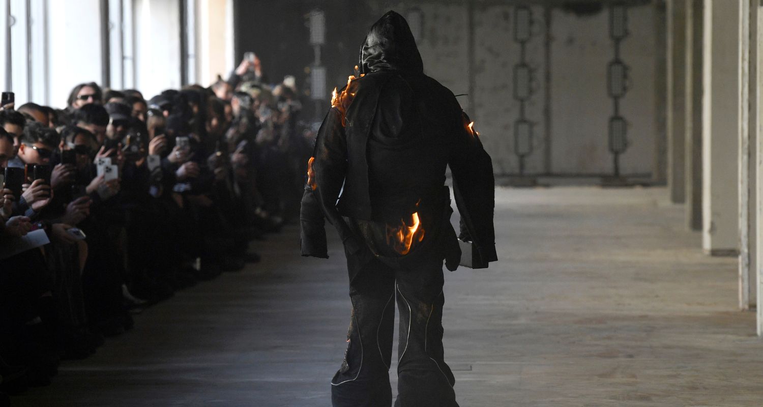 The Heliot Emil Show Featured An Outfit That Was Literally Burning On The Model