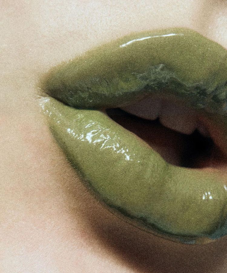 green, avacado lip, editorial