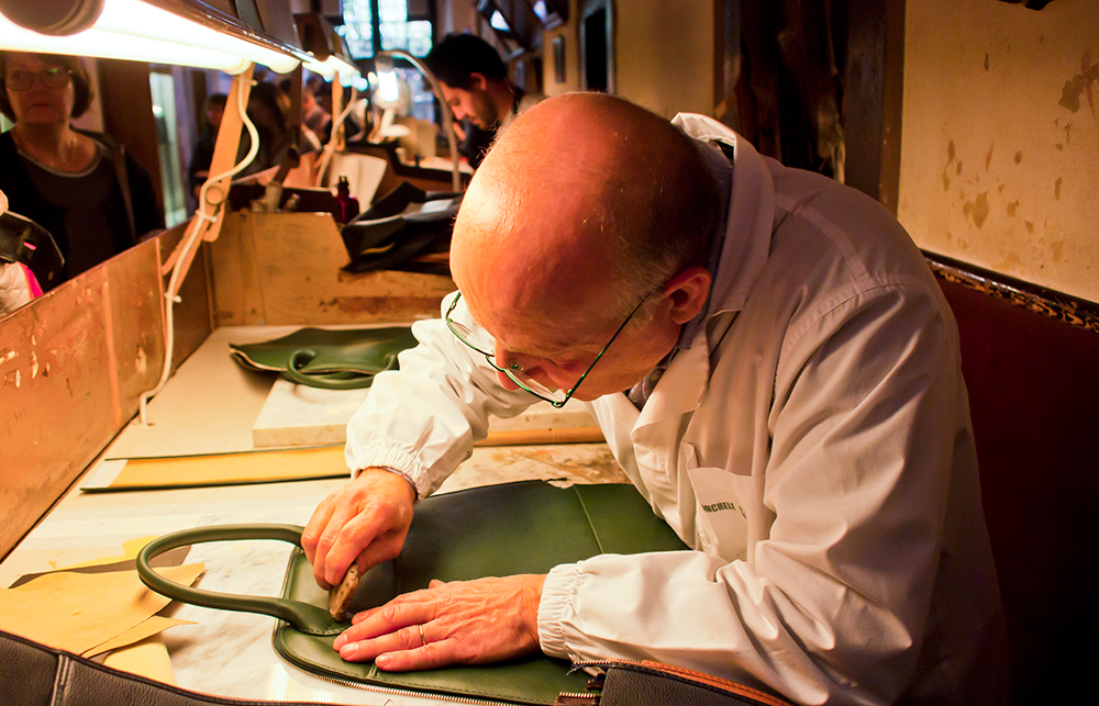 Leather artisans at work in Florence.