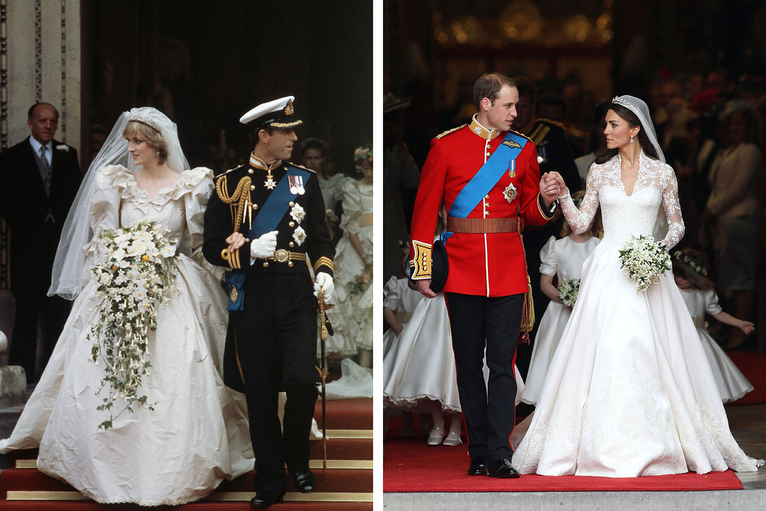 Royal Wedding Comparison Diana Kate Middleton Princess