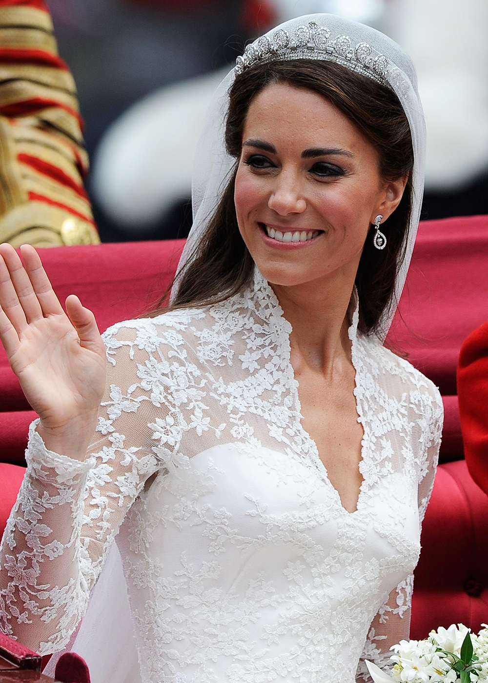 Kate Middleton wearing a Cartier tiara on her wedding day in 2011.