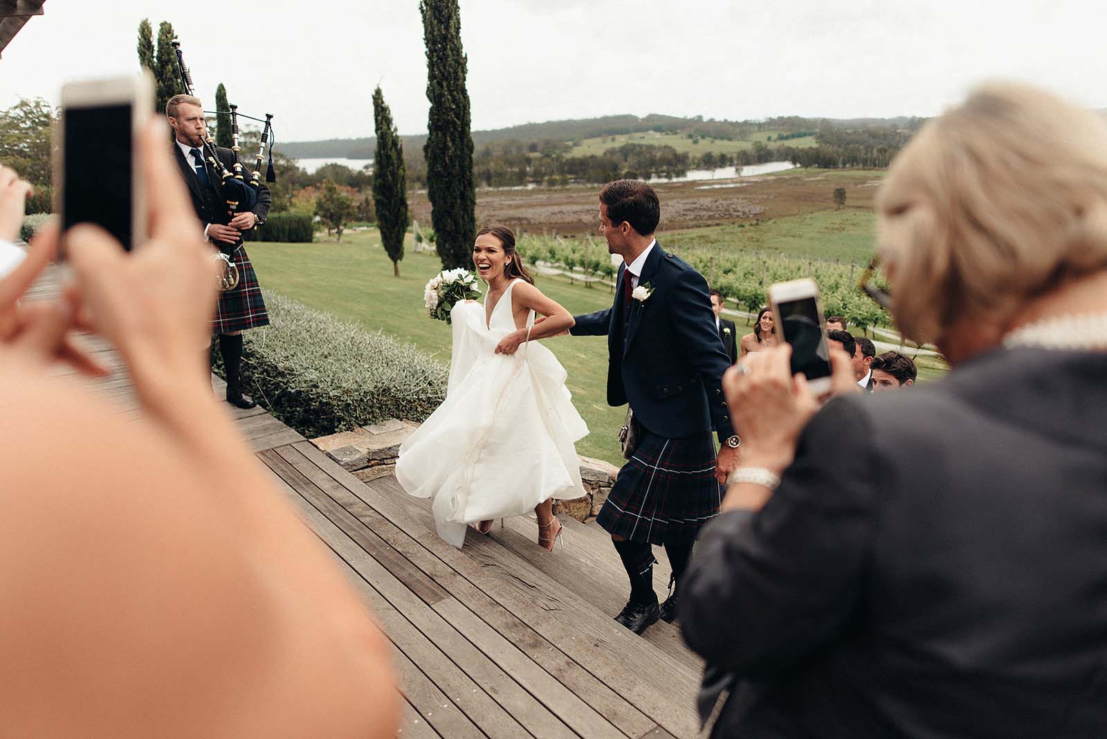 The bride and groom