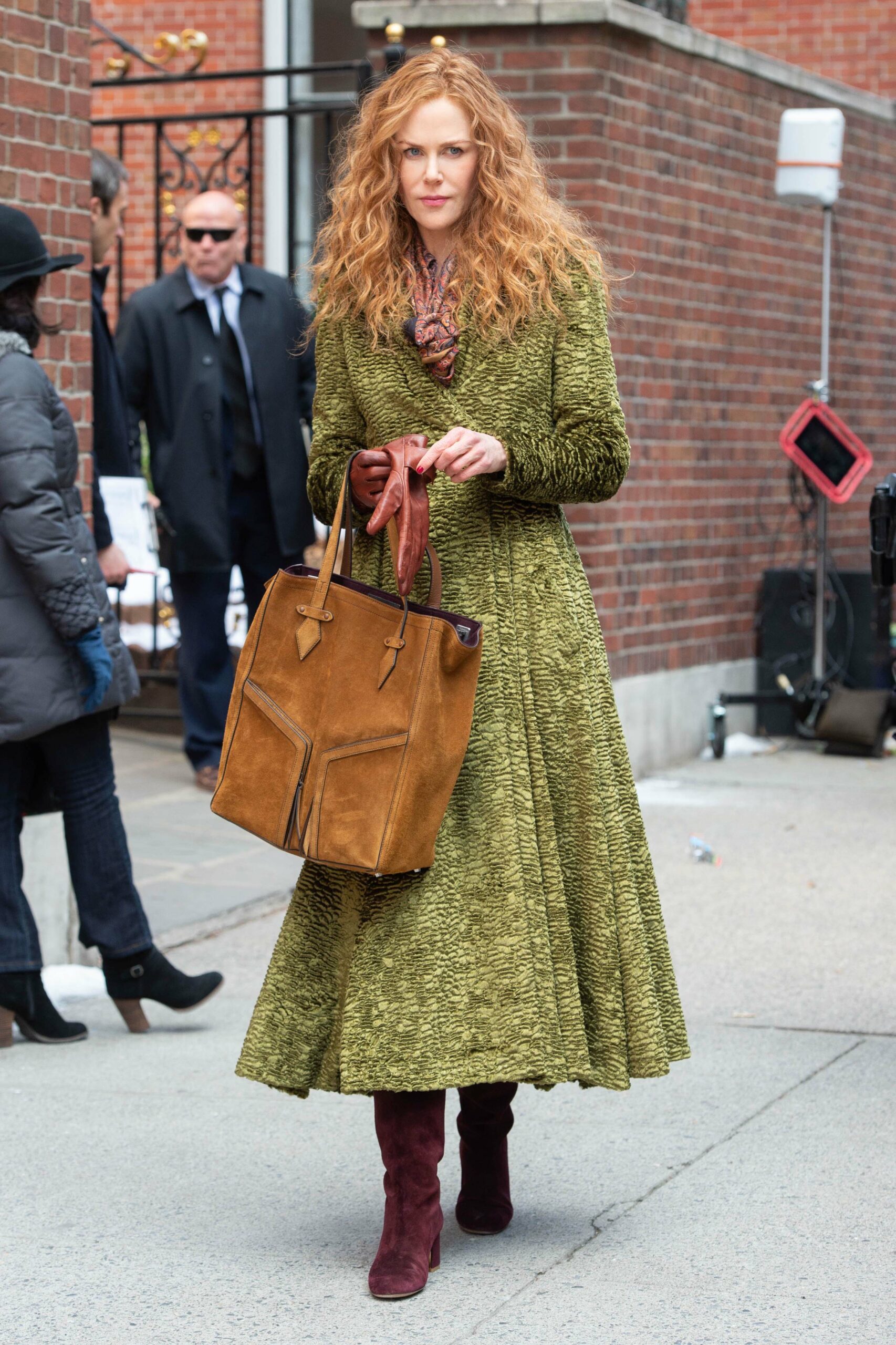 Nicole Kidman wearing green dress with red hair