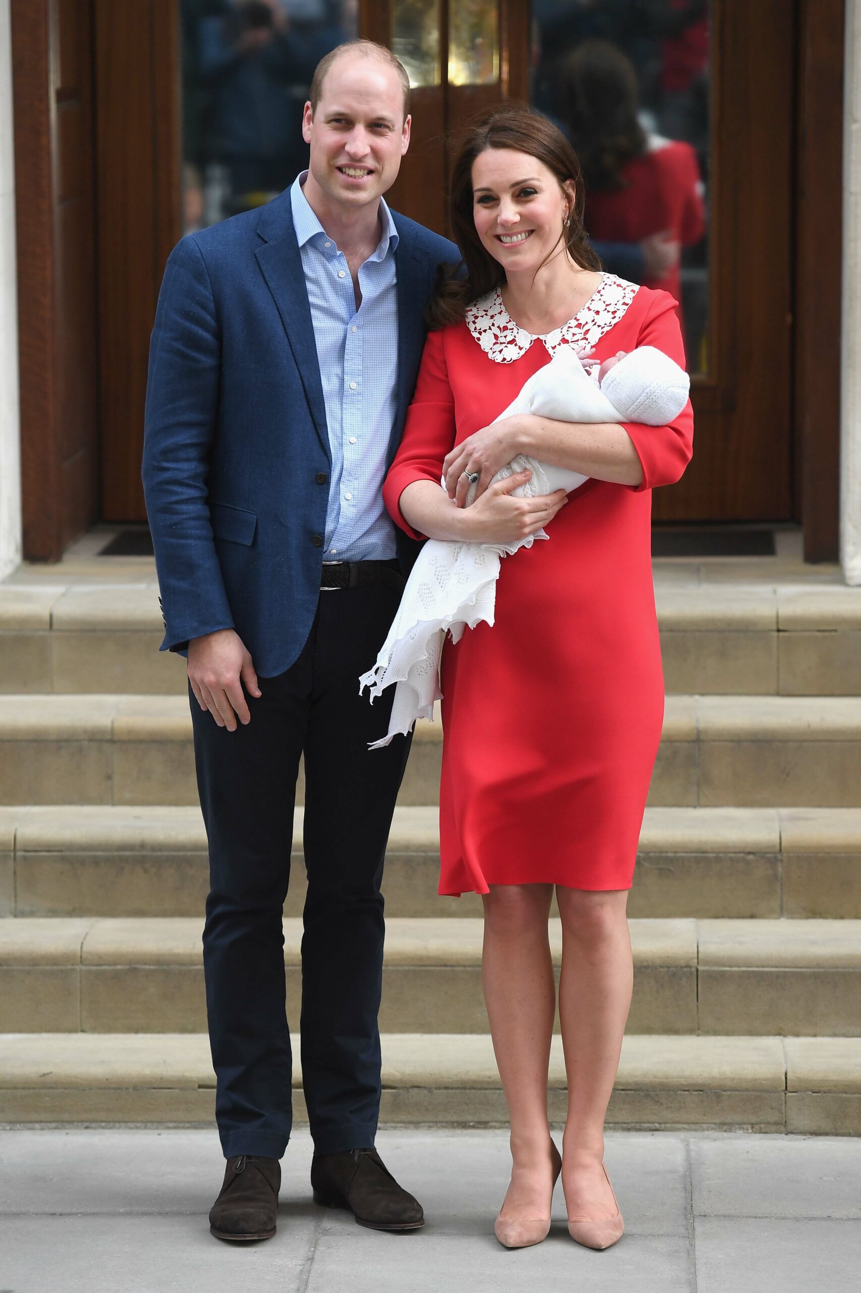 Kate Middleton and Prince William with Prince Louis on April 23, 2018