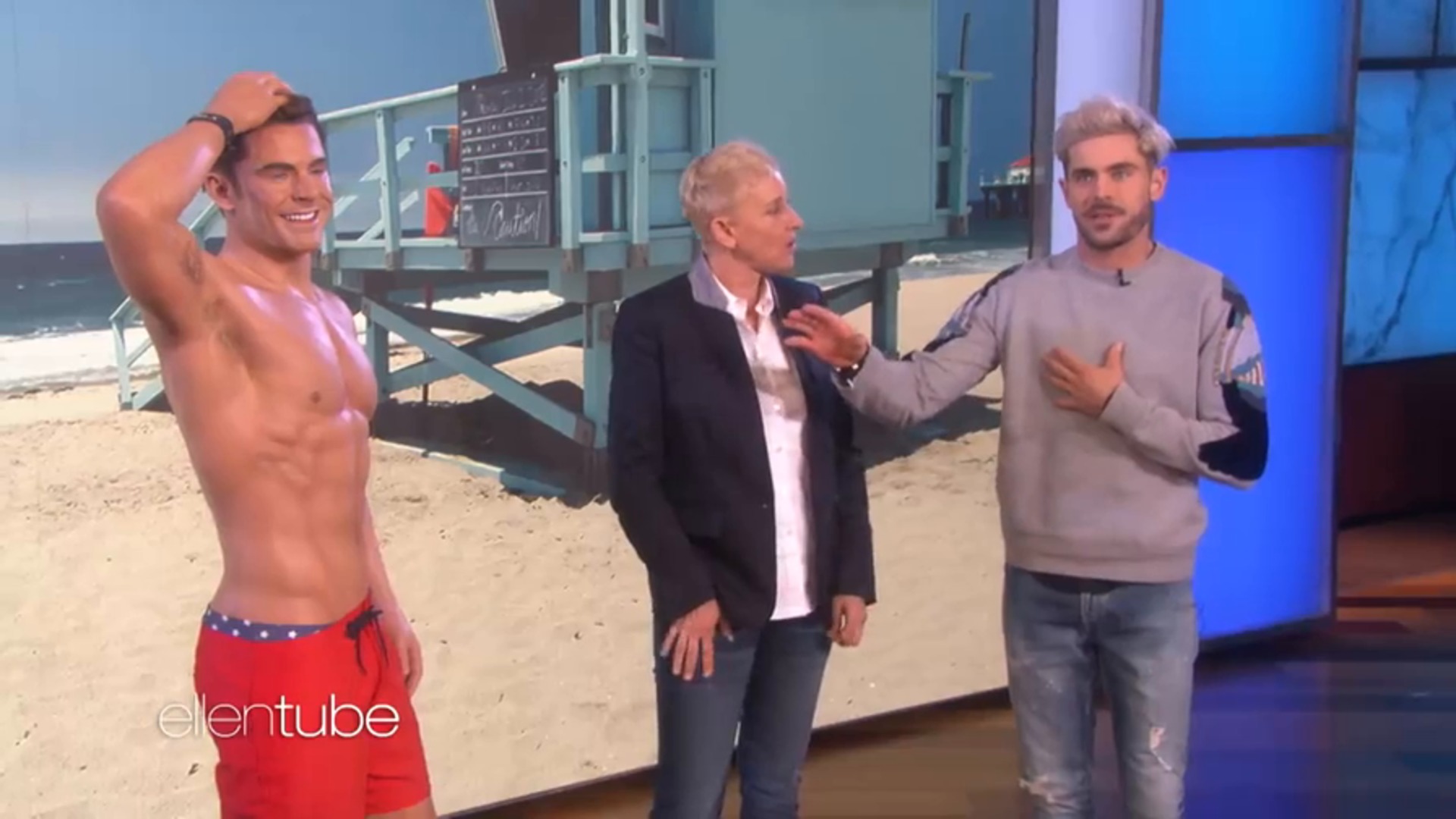 WATCH: Zac Efron compares his abs to his wax figure’s on Ellen