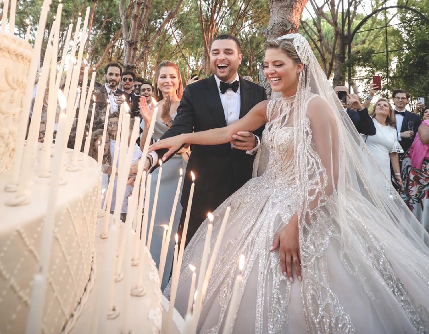 Elie Saab Designed 2 Incredible Custom Wedding Dresses for His Daughter-In-Law