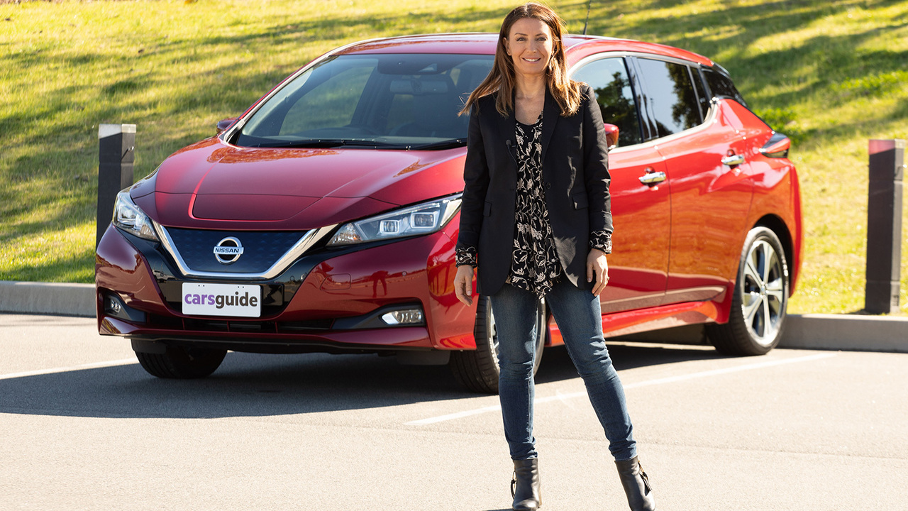 The completely electric hatchback Nissan Leaf 2020