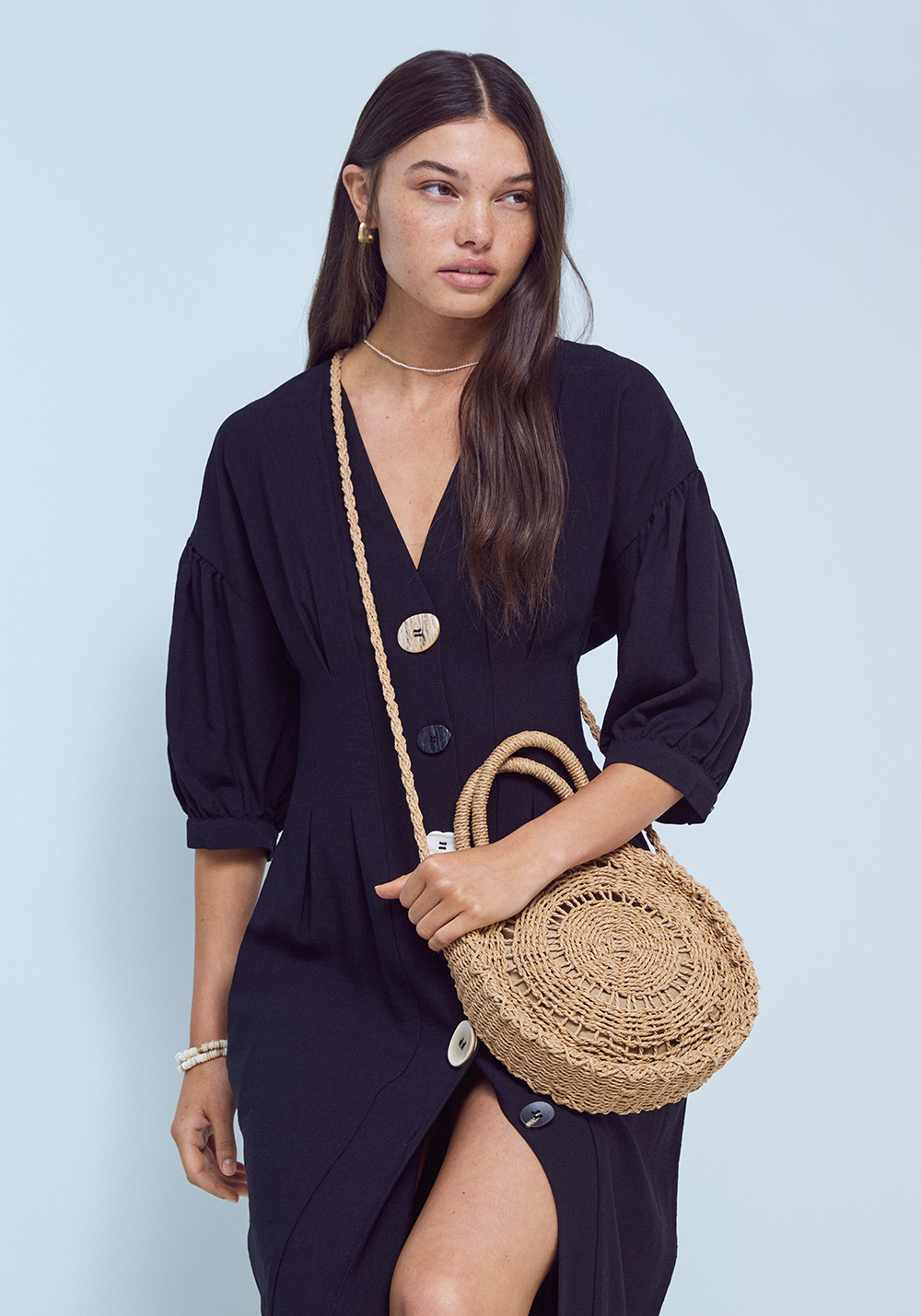 navy linen dress