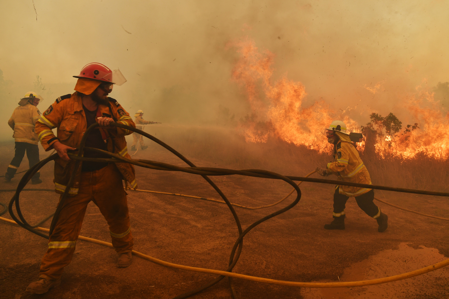 RFS Firefighters battle a spot fire in Hillville.
