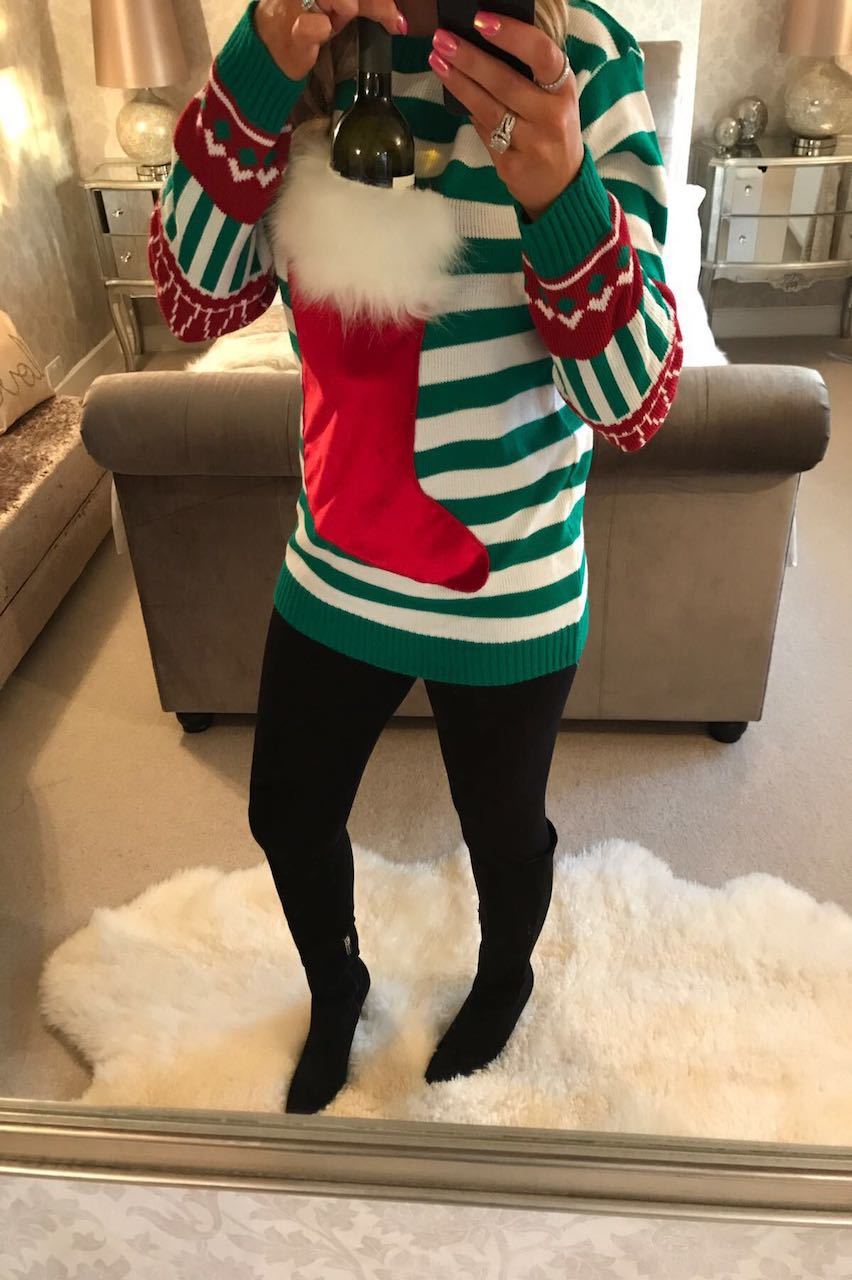 wine christmas jumper