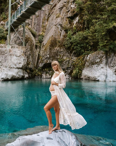 Elsa's Wholesome Life pregnant waterfall