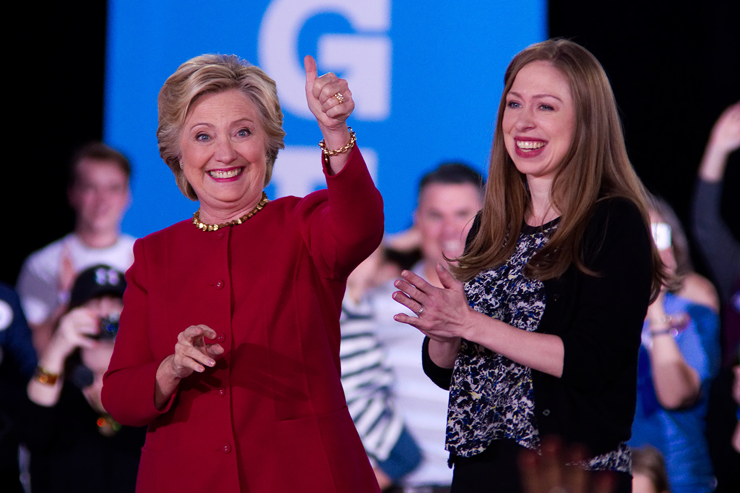 Hillary Clinton and daughter Chelsea Clinton.