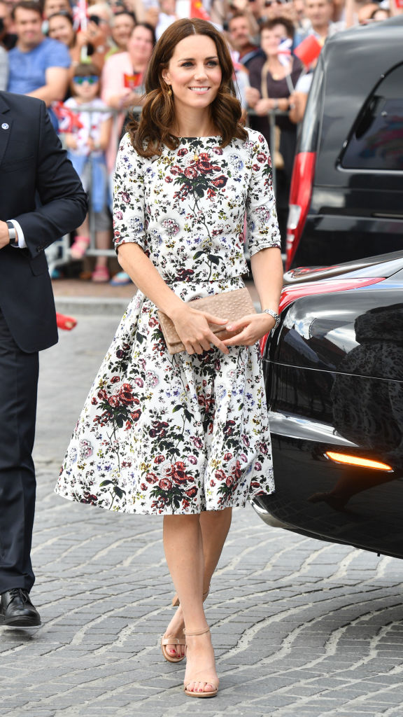 Kate Middleton wearing high heeled sandals.