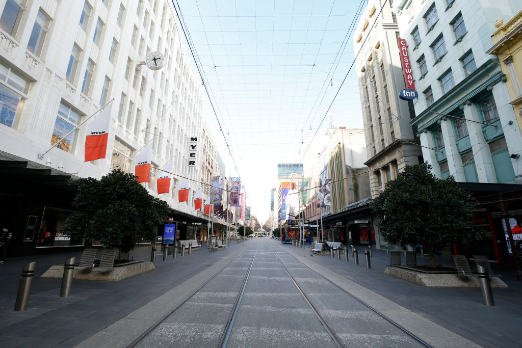 Melbourne CBD during stage four lockdowns