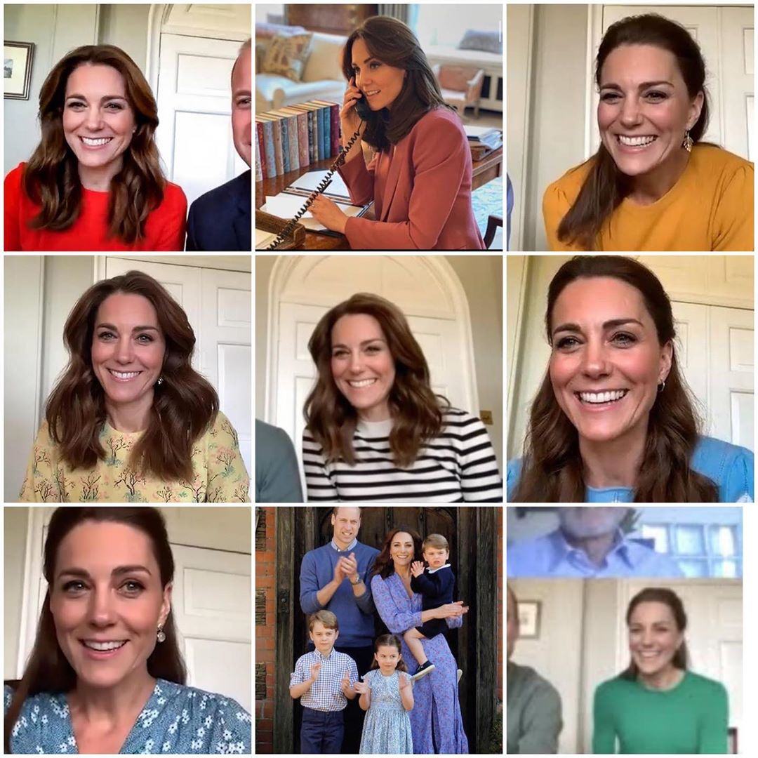 Kate Middleton Zoom Call rainbow