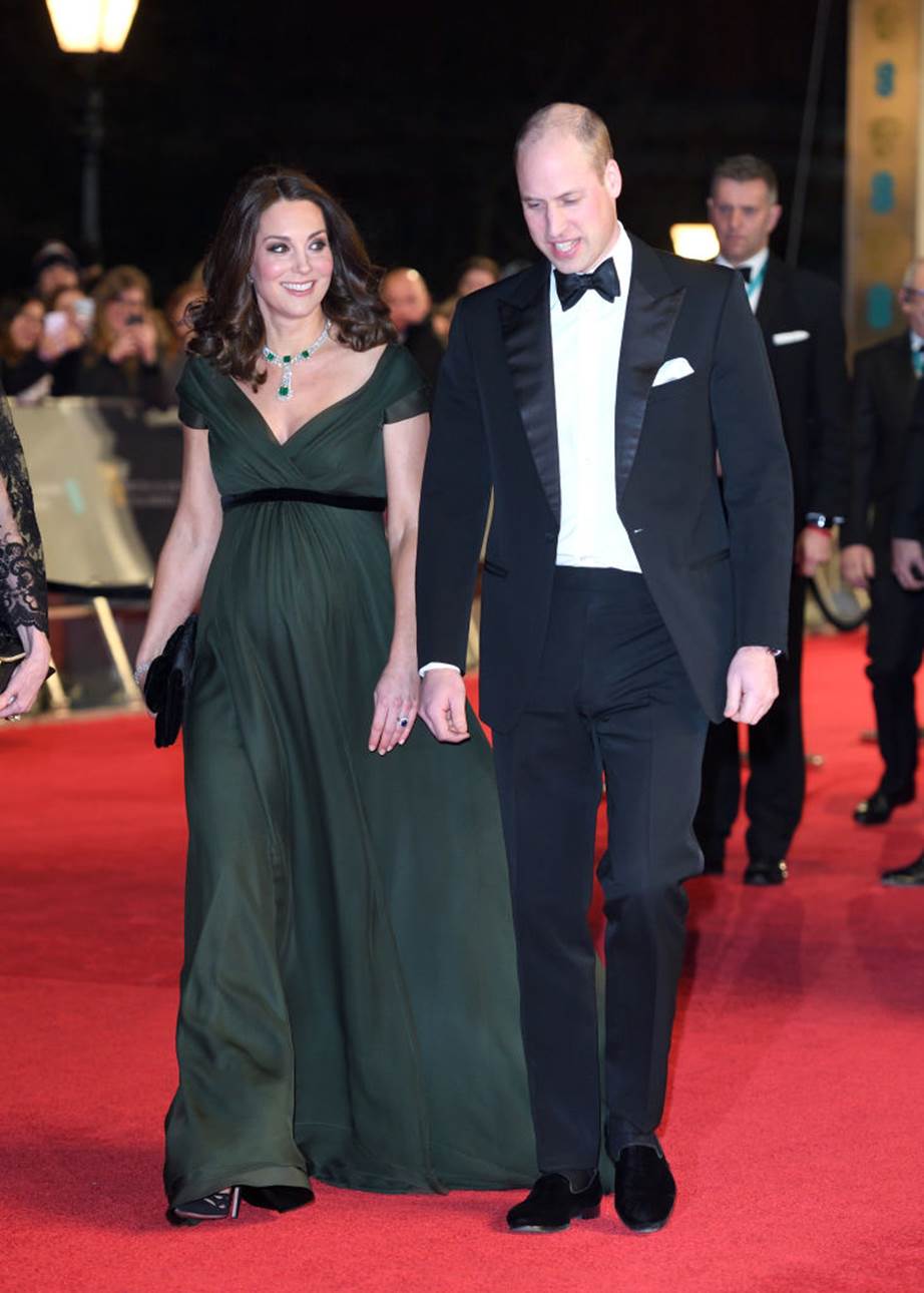 Kate Middleton's green Jenny Packham gown at the 2018 BAFTA Awards