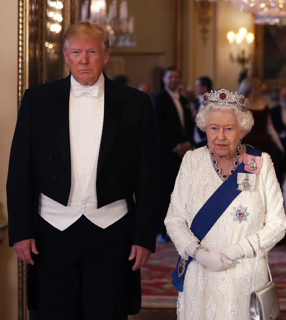 Queen Elizabeth's ruby tiara at a meeting with President Donald Trump