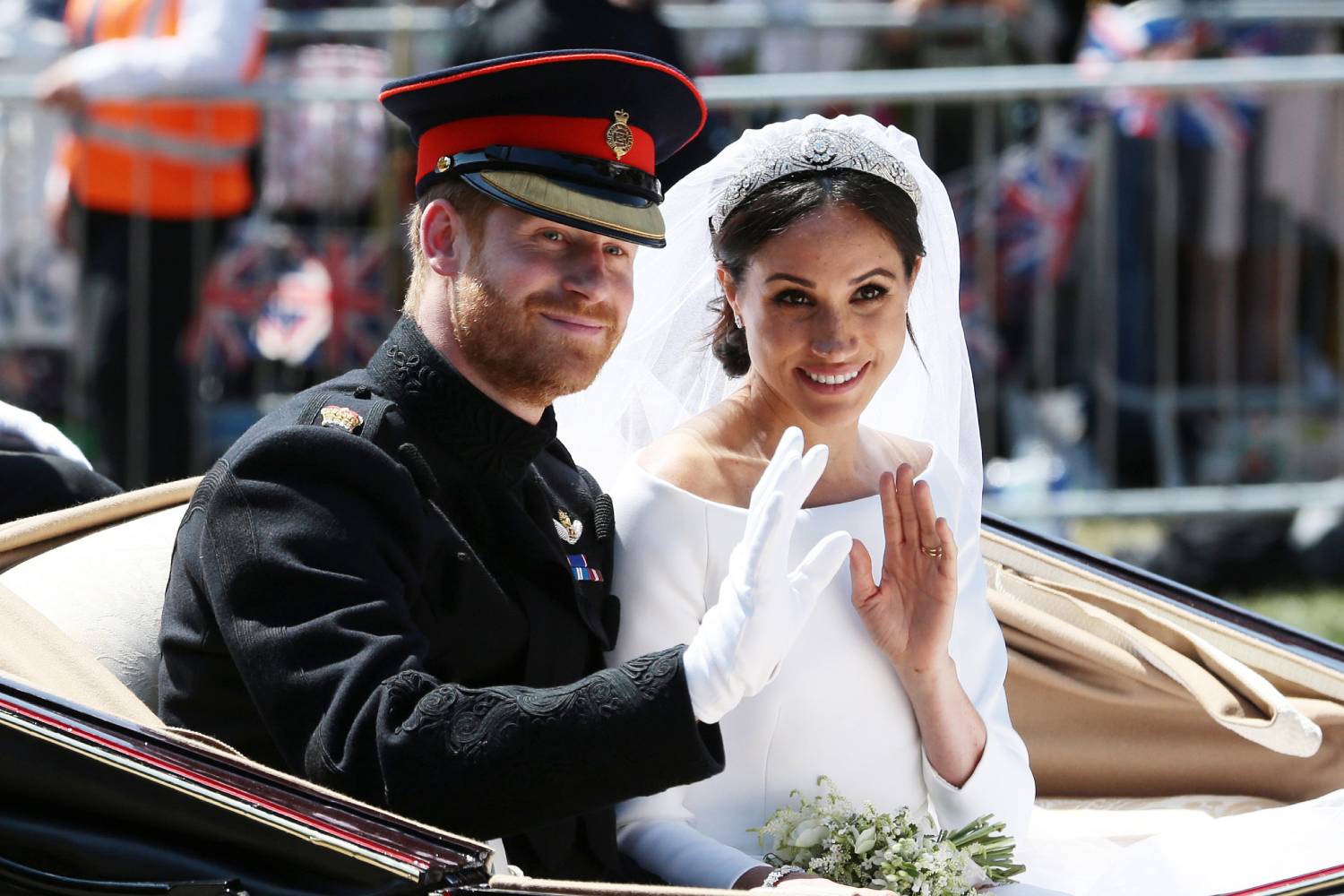 Meghan Markle and Prince Harry on their wedding day