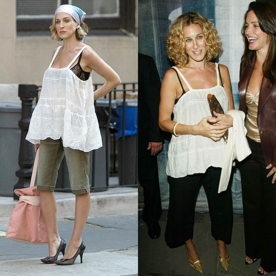 Sarah Jessica Parker dressing like Carrie Bradshaw