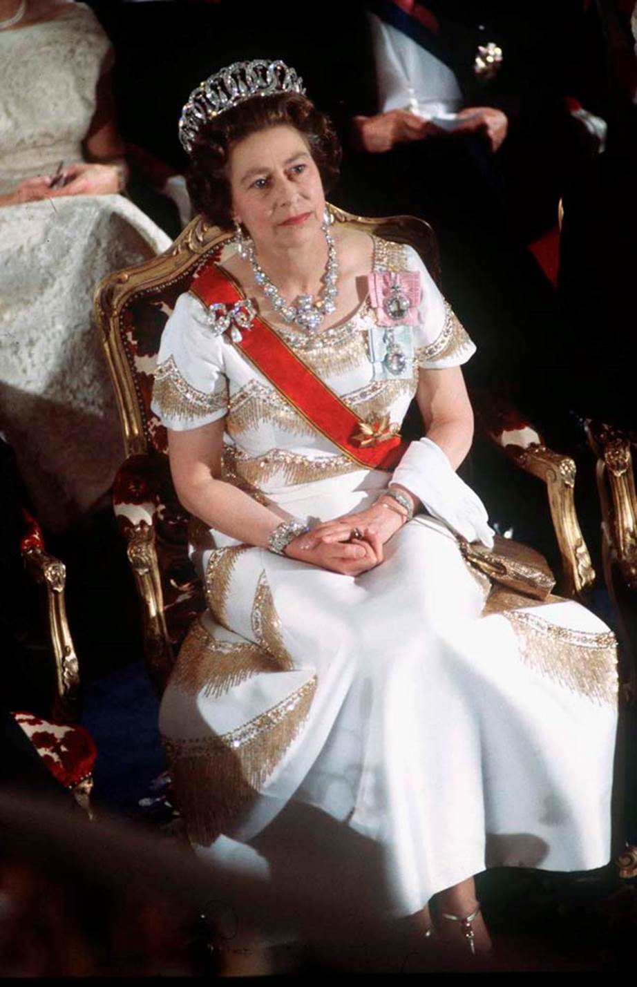 Queen Elizabeth wearing a tiara