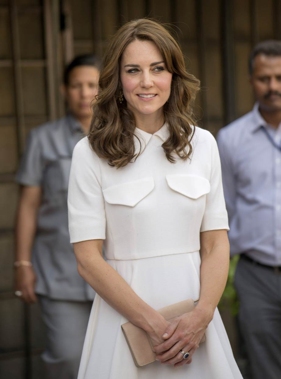 Kate Middleton in a white dress