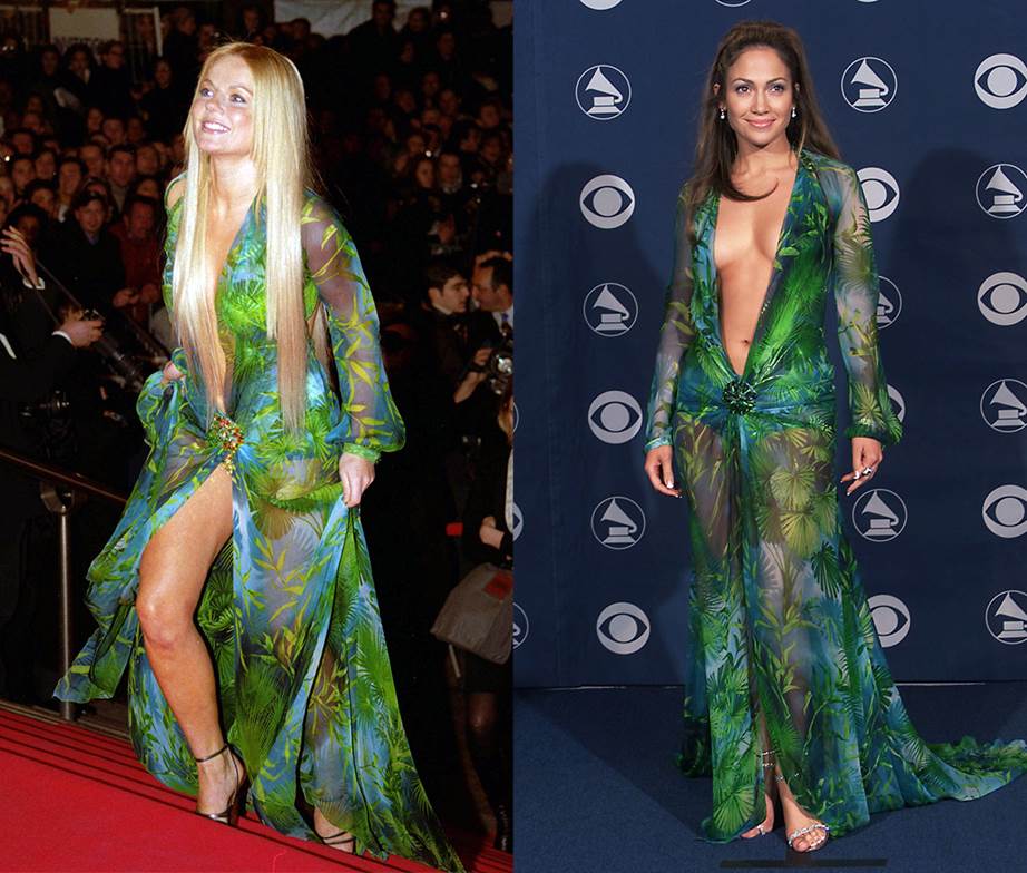 jennifer lopez versace celebrities wearing the same dress