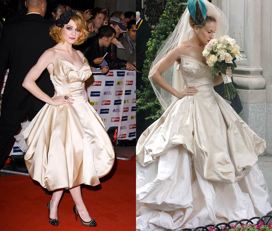 carrie bradshaw celebrities wearing the same dress