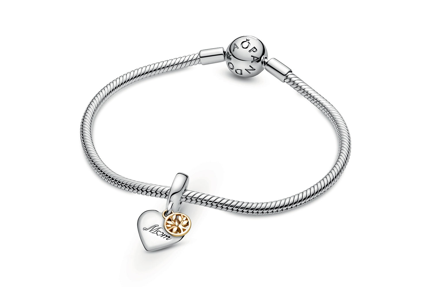 Pandora Two-tone Family Tree & Heart Dangle Charm