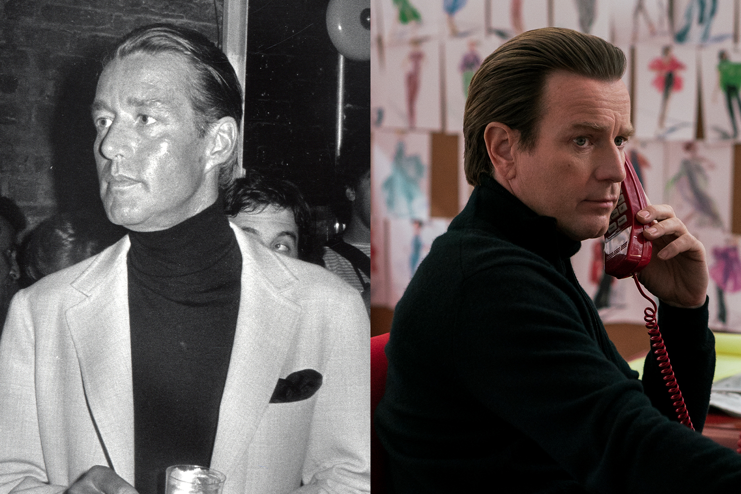 Ewan McGregor as Halston vs real person