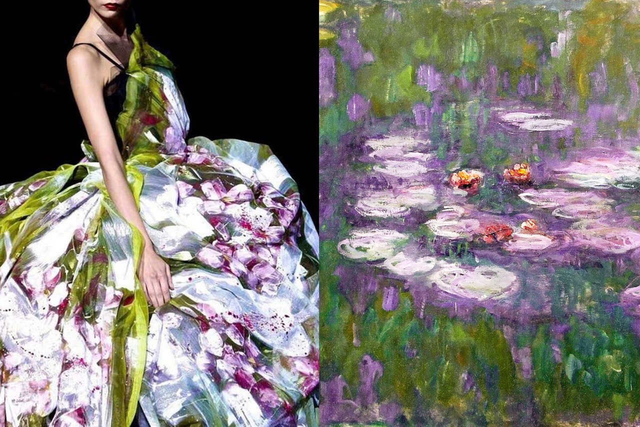 Monet Water Lilies and High Fashion Dress