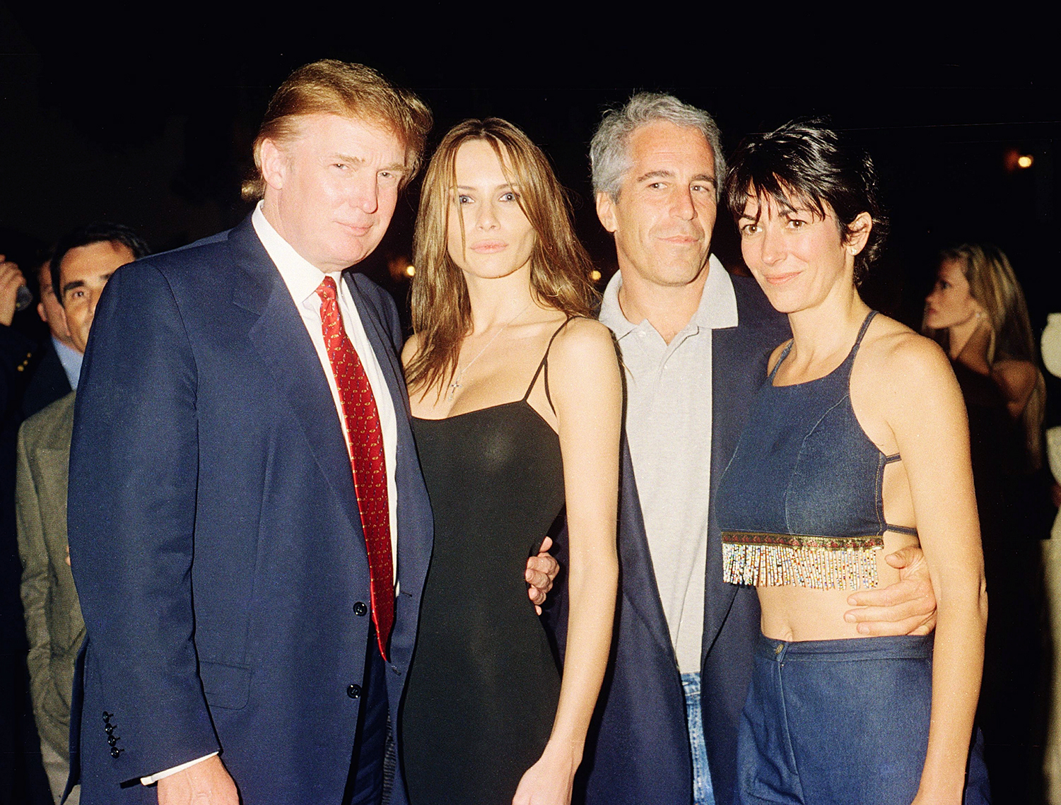 Donald Trump, Melania Trump, Jeffrey Epstein and Ghislaine Maxwell