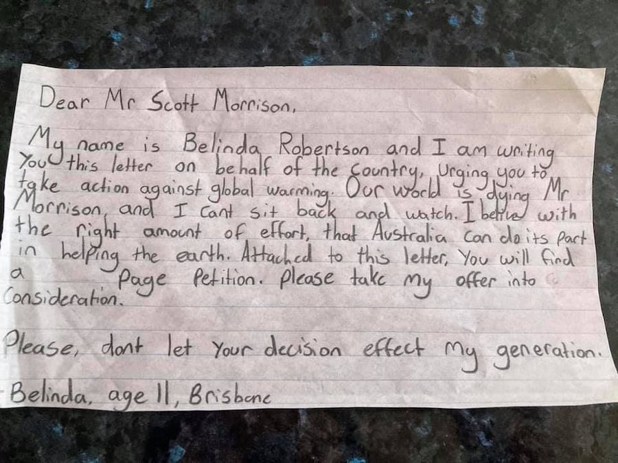 letter scott morrison belinda